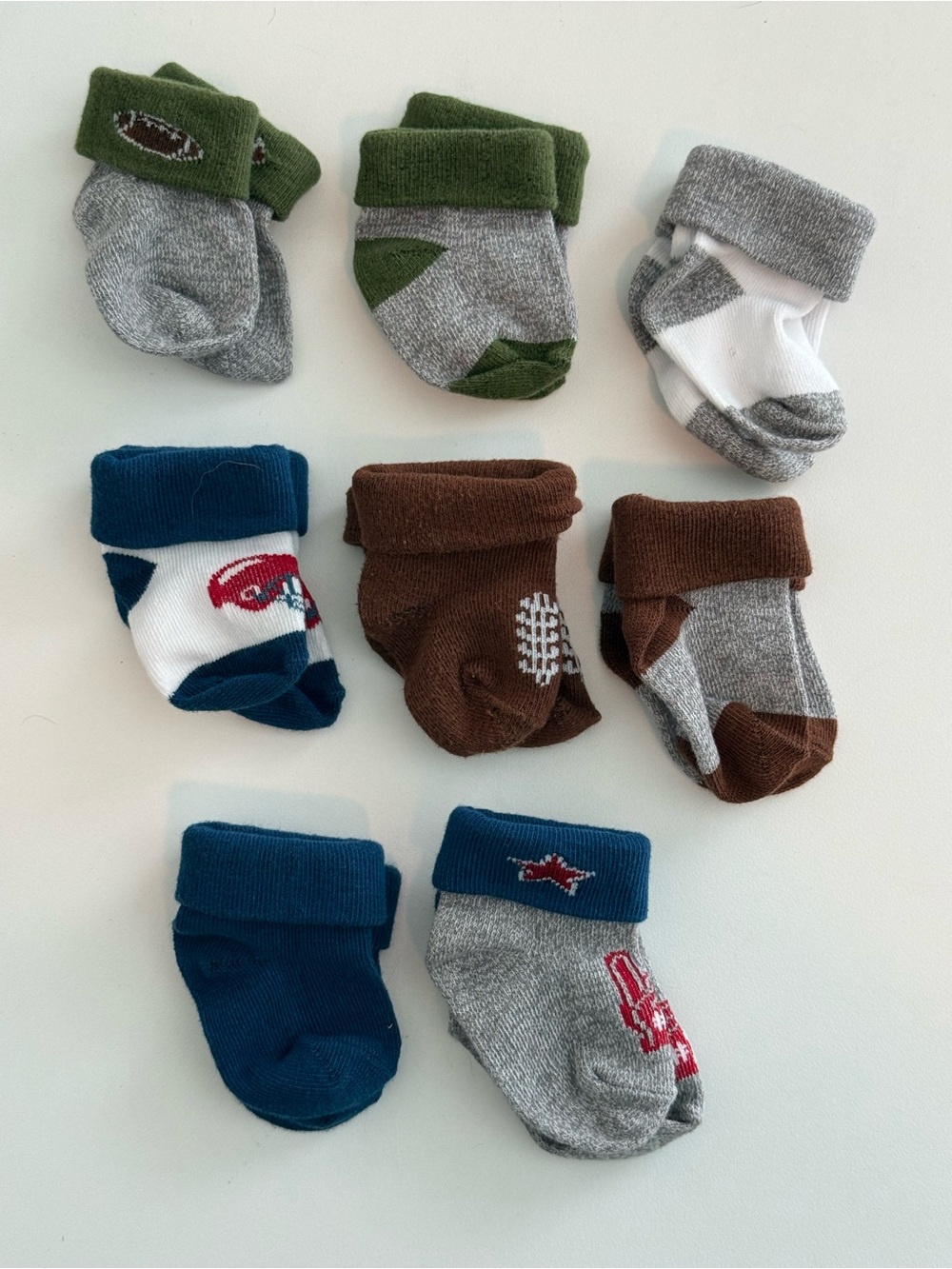 Baby Boys Assorted Sports Football Socks - Pack of 8 - Newborn